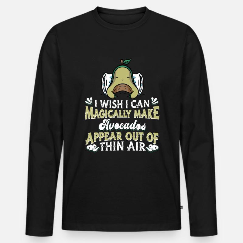 Avocado - Männer Premium Bio Langarmshirt - Schwarz