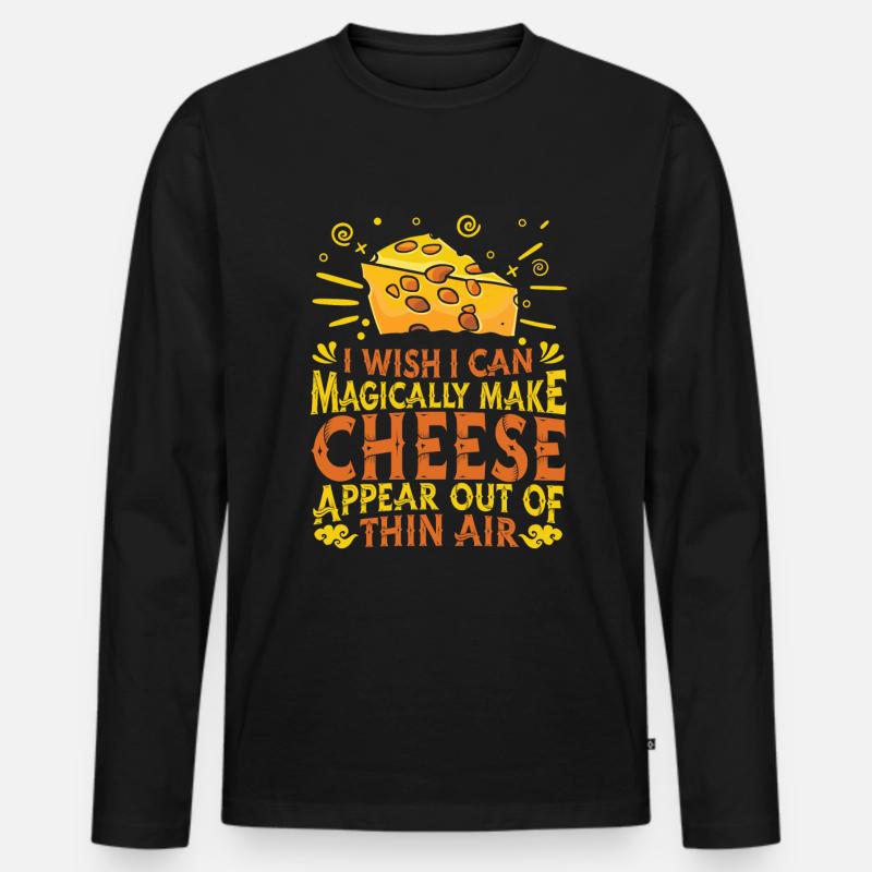 Käse - Männer Premium Bio Langarmshirt - Schwarz