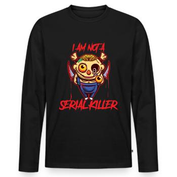 Je ne suis pas un tueur en série de crime cadeau - T-shirt manches longues Premium bio Homme - noir - Devant - Nico (187cm)
