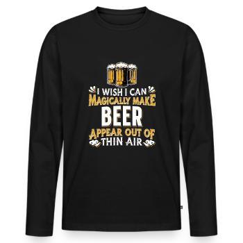 Beer Beer Drinker Beer Lovers Alcohol - Men's Premium Organic Long Sleeve Shirt - black - Front - Nico (187cm)