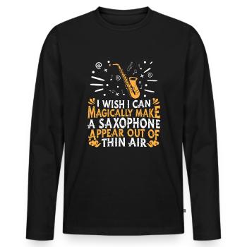 Sax Saxophone Saxophone Musician Jazz - Men's Premium Organic Long Sleeve Shirt - black - Front - Nico (187cm)
