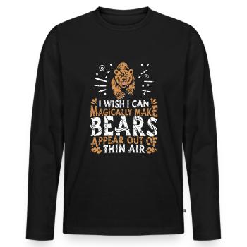 Grizzly Bear Brown Bear - Men's Premium Organic Long Sleeve Shirt - black - Front - Nico (187cm)