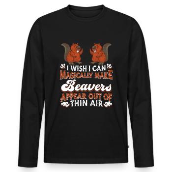 Castor - T-shirt manches longues Premium bio Homme - noir - Devant - Nico (187cm)