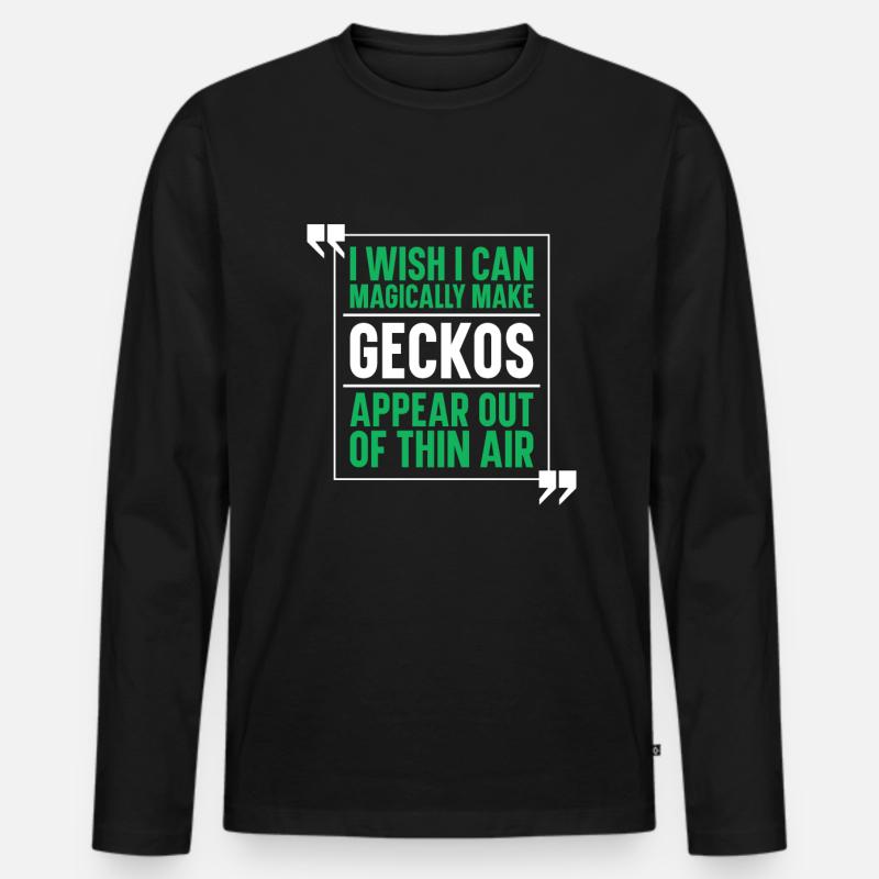 Gecke Echse Reptil Eidechse Lizard - Männer Premium Bio Langarmshirt - Schwarz