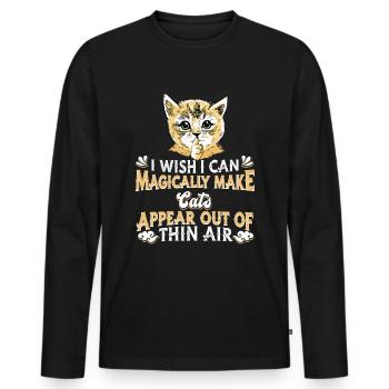 Katze Mietzekatze Hauskatze - Männer Premium Bio Langarmshirt - Schwarz - Vorne - Nico (187cm)