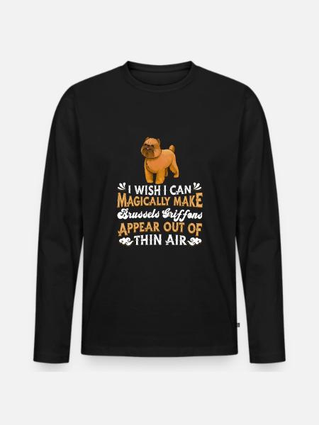 Brussels Griffon Dog - Men's Premium Organic Long Sleeve Shirt - black