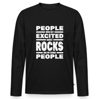 Geologist Stones Stone Collector Petrology - Men's Premium Organic Long Sleeve Shirt - black - Front - Nico (187cm)
