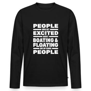 Pontoon boat - Men's Premium Organic Long Sleeve Shirt - black - Front - Nico (187cm)