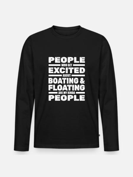 Pontoon boat - Men's Premium Organic Long Sleeve Shirt - black