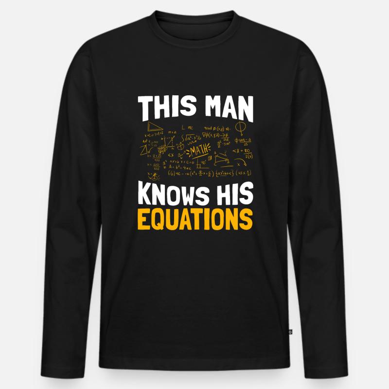 Mathe Lehrer Mathematiker Mathelehrer Mathematik - Männer Premium Bio Langarmshirt - Schwarz