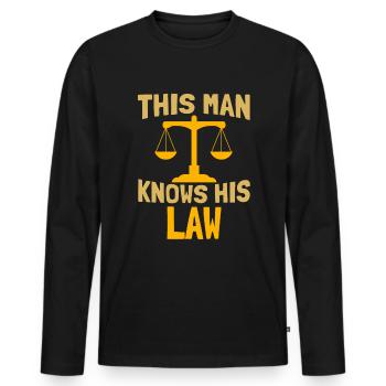 Avocat Avocat Avocat Avocat - T-shirt manches longues Premium bio Homme - noir - Devant - Nico (187cm)