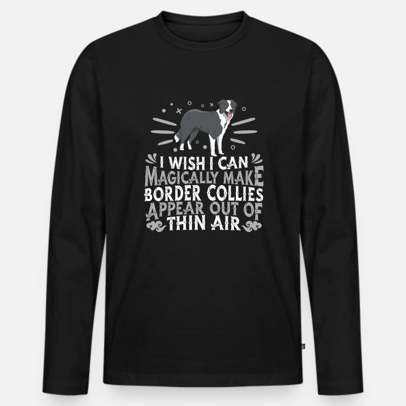 Border Collie Hund - Männer Premium Bio Langarmshirt - Schwarz