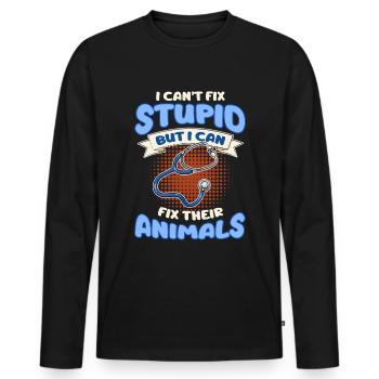 Fun Veterinarian Witz Veterinarian Veterinarian - Men's Premium Organic Long Sleeve Shirt - black - Front - Nico (187cm)