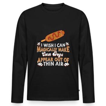 Corn dog - Men's Premium Organic Long Sleeve Shirt - black - Front - Nico (187cm)