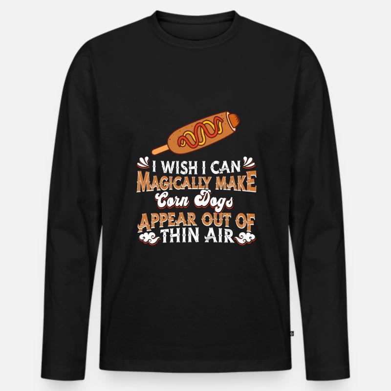 Corn Dog - Männer Premium Bio Langarmshirt - Schwarz