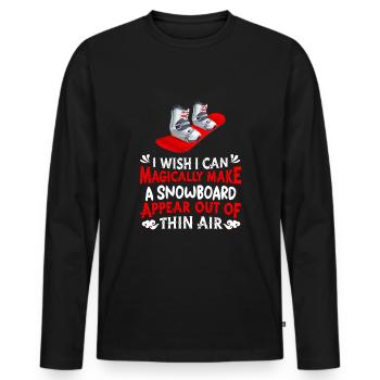 Snowboard Snowboarder Snowboarding - Men's Premium Organic Long Sleeve Shirt - black - Front - Nico (187cm)