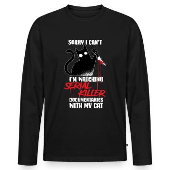 Killer Documentaries Crime Series Gift - Men's Premium Organic Long Sleeve Shirt - black - Front - Nico (187cm)