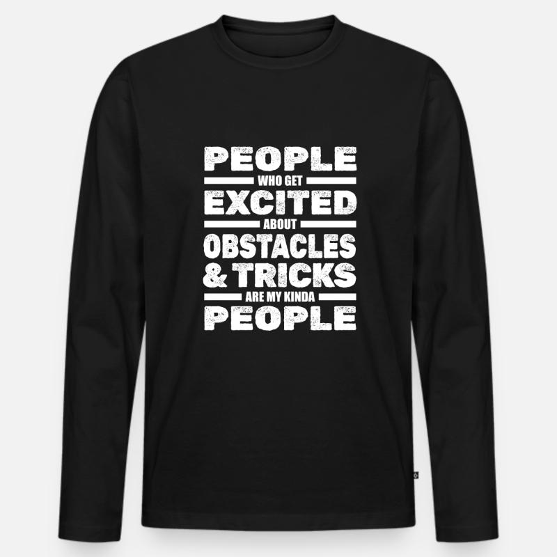 Parkour Runner - Männer Premium Bio Langarmshirt - Schwarz