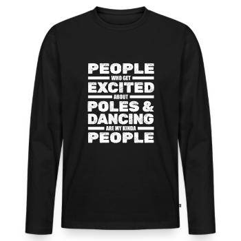 Pole Dance Pole Fitness - T-shirt manches longues Premium bio Homme - noir - Devant - Nico (187cm)