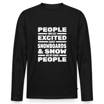 Snowboard Snowboarder Snowboarding - Men's Premium Organic Long Sleeve Shirt - black - Front - Nico (187cm)