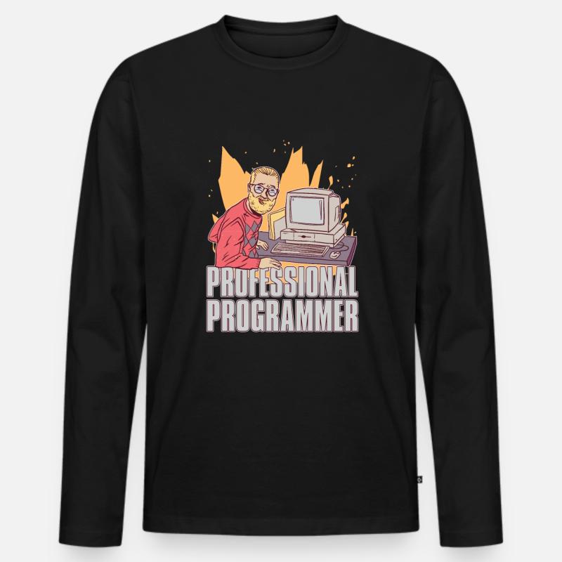 Programmierer Coder Software Entwickler - Männer Premium Bio Langarmshirt - Schwarz