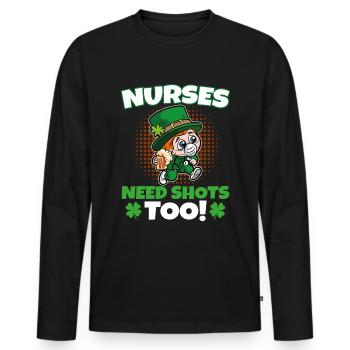 Krankenschwestern brauchen auch Schüsse St. - Männer Premium Bio Langarmshirt - Schwarz - Vorne - Nico (187cm)