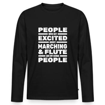 Spielmannszug Fanfarenzug Flûte Flûte Flûte - T-shirt manches longues Premium bio Homme - noir - Devant - Nico (187cm)