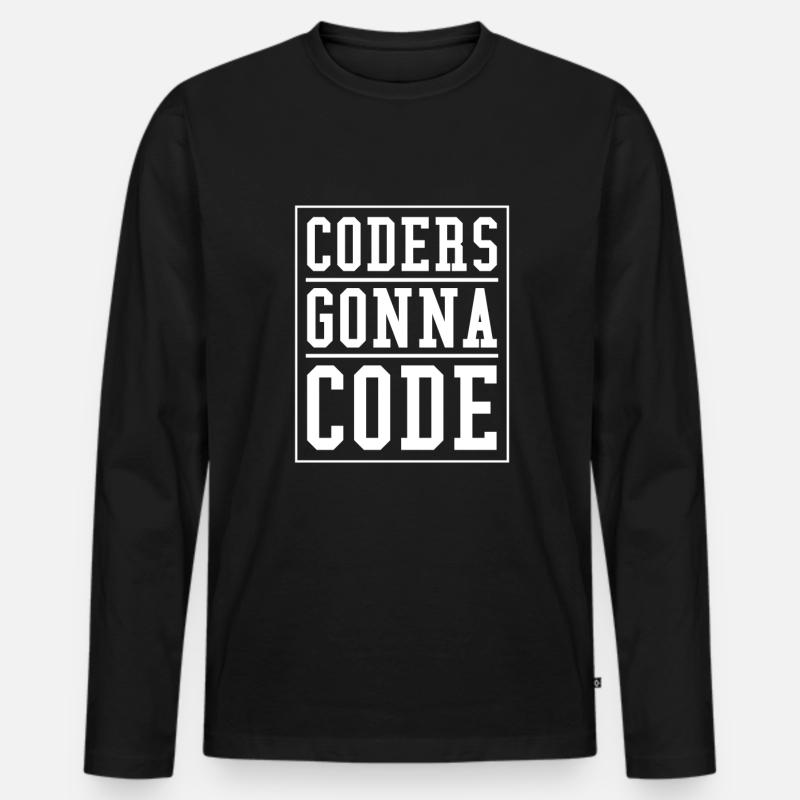 Programmer Coder Software Developer - Men's Premium Organic Long Sleeve Shirt - black