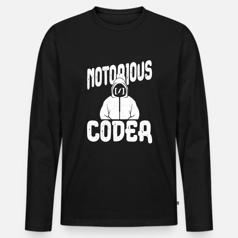 Programmer Coder Software Developer - Men's Premium Organic Long Sleeve Shirt - black