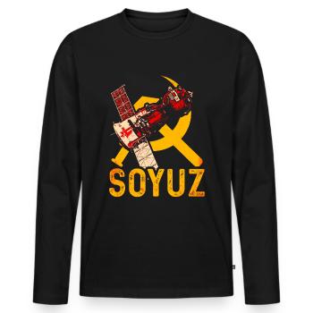 Soyuz spaceship Soviet Union - Men's Premium Organic Long Sleeve Shirt - black - Front - Nico (187cm)