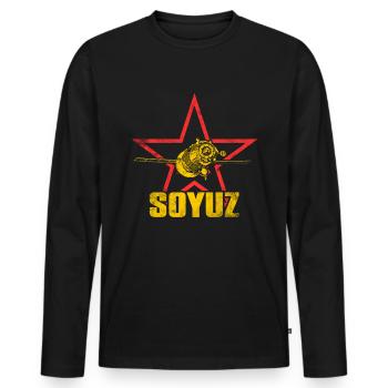 Sojus Raumschiff - Männer Premium Bio Langarmshirt - Schwarz - Vorne - Nico (187cm)