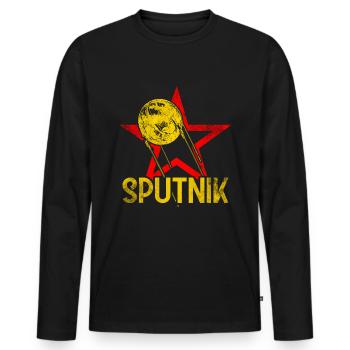 Satellite Spoutnik 1 - T-shirt manches longues Premium bio Homme - noir - Devant - Nico (187cm)