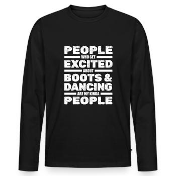 Line Dance Line Dancing - Men's Premium Organic Long Sleeve Shirt - black - Front - Nico (187cm)