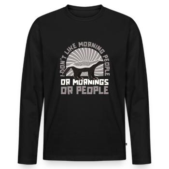 Honey badger - Men's Premium Organic Long Sleeve Shirt - black - Front - Nico (187cm)