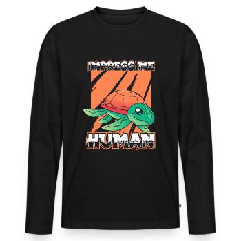 Turtle Sea Turtle - Men's Premium Organic Long Sleeve Shirt - black - Front - Nico (187cm)