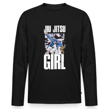 Jiu Jitsu Fille Jiu Jitsu Cadeau - T-shirt manches longues Premium bio Homme - noir - Devant - Nico (187cm)