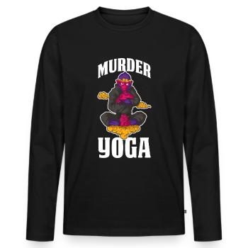 Murder Yoga BJJ Jiu Jitsu Geschenk - Männer Premium Bio Langarmshirt - Schwarz - Vorne - Nico (187cm)