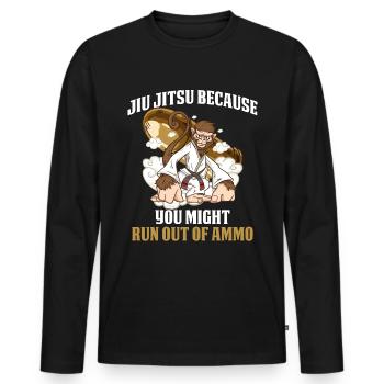 Vous pourriez manquer de munitions Jiu Jitsu Cadeau - T-shirt manches longues Premium bio Homme - noir - Devant - Nico (187cm)