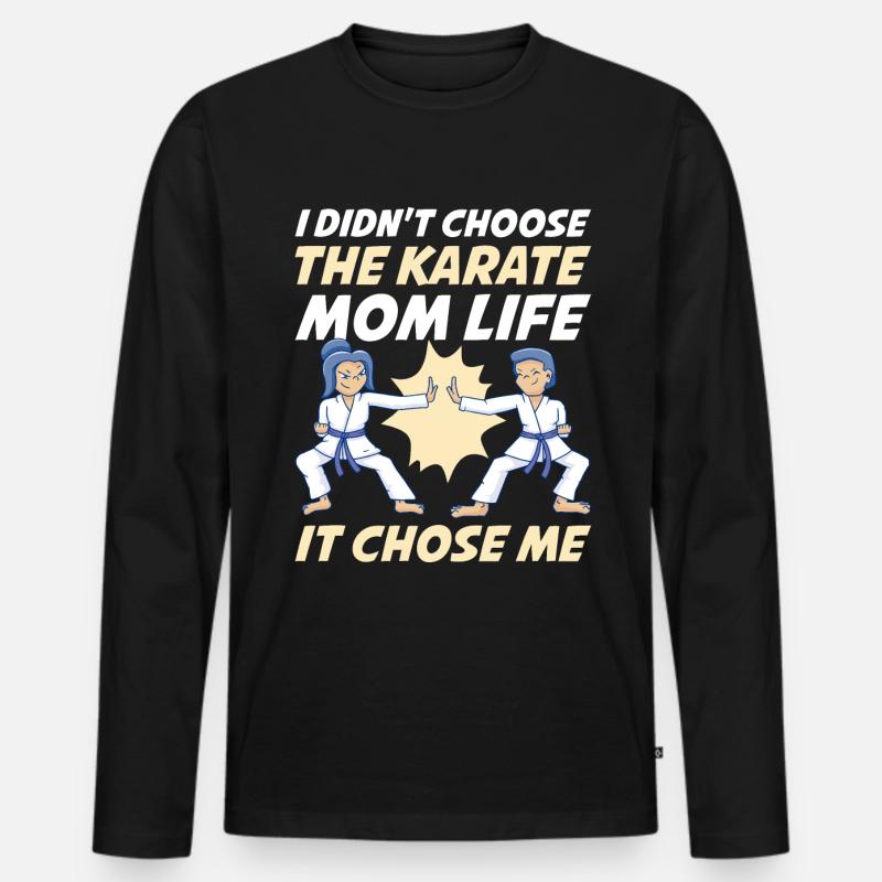 Karate Mom Life Karate Geschenk - Männer Premium Bio Langarmshirt - Schwarz