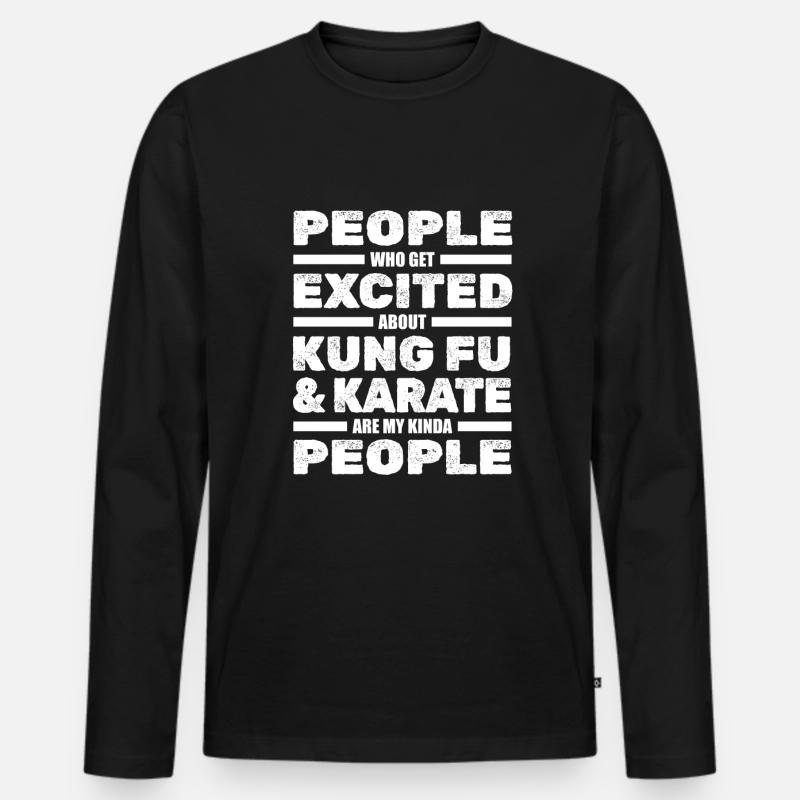 Kung Fu Karate - Männer Premium Bio Langarmshirt - Schwarz