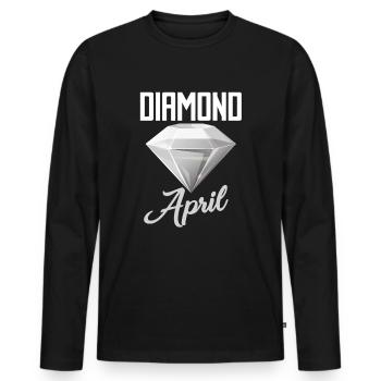 Pierres précieuses - T-shirt manches longues Premium bio Homme - noir - Devant - Nico (187cm)