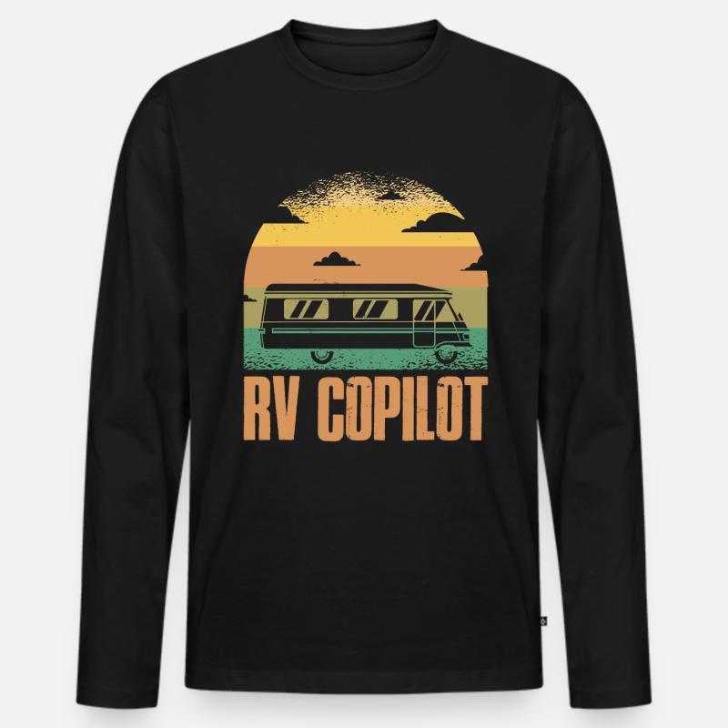 RV Copilot Wohnmobil Geschenk - Männer Premium Bio Langarmshirt - Schwarz
