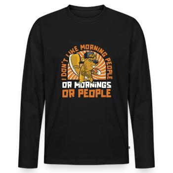 Biber - Männer Premium Bio Langarmshirt - Schwarz - Vorne - Nico (187cm)