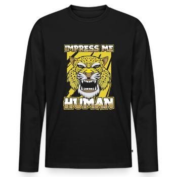 Jaguar - Men's Premium Organic Long Sleeve Shirt - black - Front - Nico (187cm)