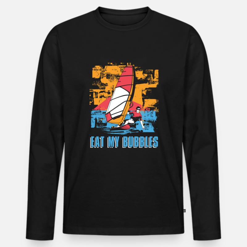 Windsurfing Windsurfen - Männer Premium Bio Langarmshirt - Schwarz