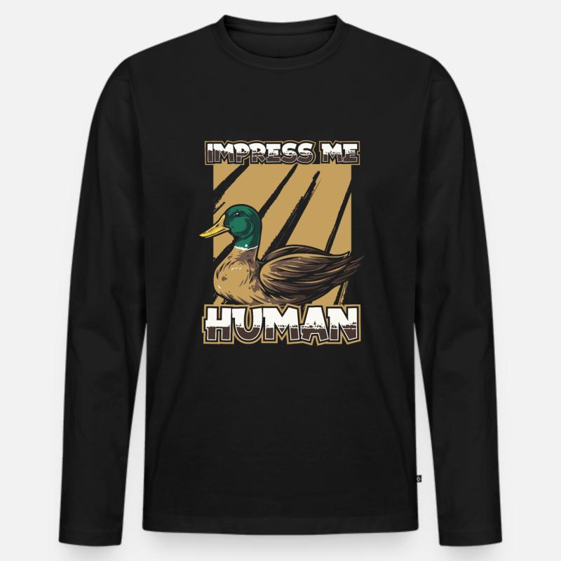 Ente - Männer Premium Bio Langarmshirt - Schwarz
