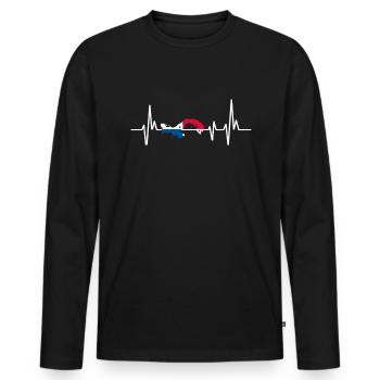 Heartbeat Design Drapeau panaméen Panama - T-shirt manches longues Premium bio Homme - noir - Devant - Nico (187cm)
