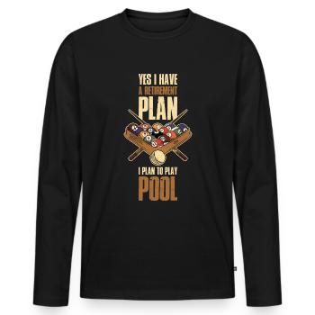 Pool Retirement Billard Cadeau - T-shirt manches longues Premium bio Homme - noir - Devant - Nico (187cm)