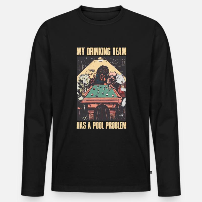 Pool Problem Billard Geschenk - Männer Premium Bio Langarmshirt - Schwarz
