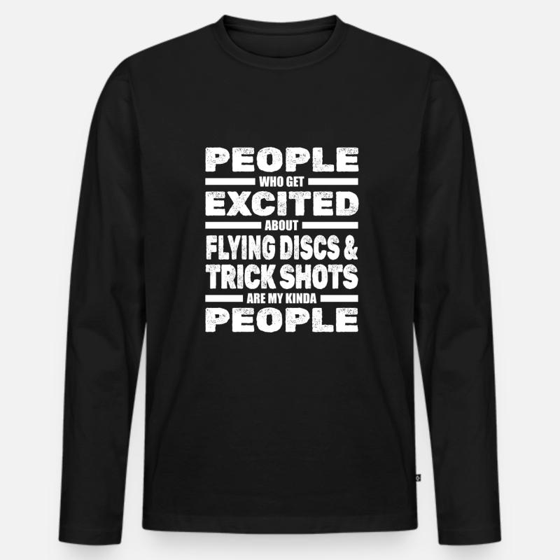 Frisbee - Männer Premium Bio Langarmshirt - Schwarz